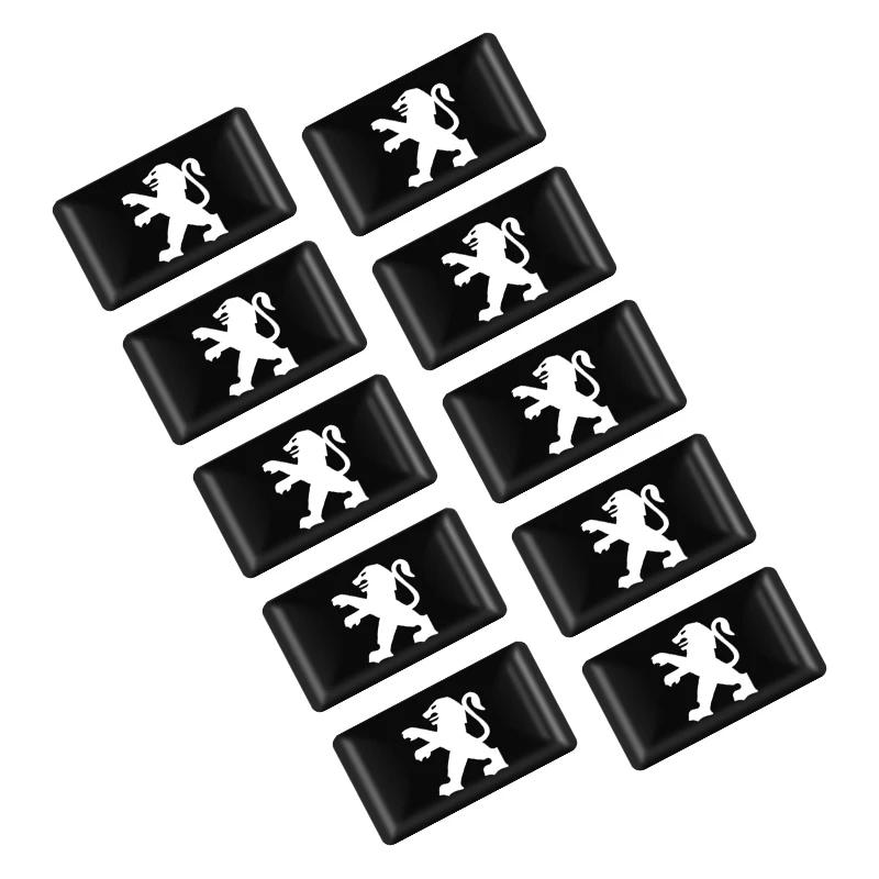 10pcs Car Styling 3D Emblem Epoxy Decoration Stickers For Peugeot 207 307 3008 2008 308 407 408 508 301 208 RCZ Car Accessories