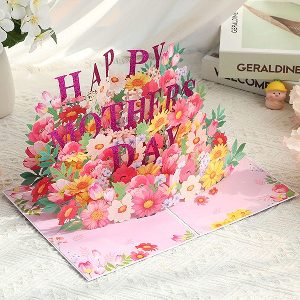 3D всплывающие открытки с цветами, открытки с благословениями, открытка ко Дню матери для мамы, подарок