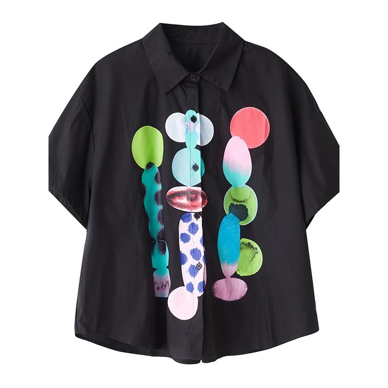 DIMANAF Plus Size Новая летняя стильная блузка белого цвета с коротким рукавом и принтом Повседневная рубашка Женская свободная рубашка с принтом