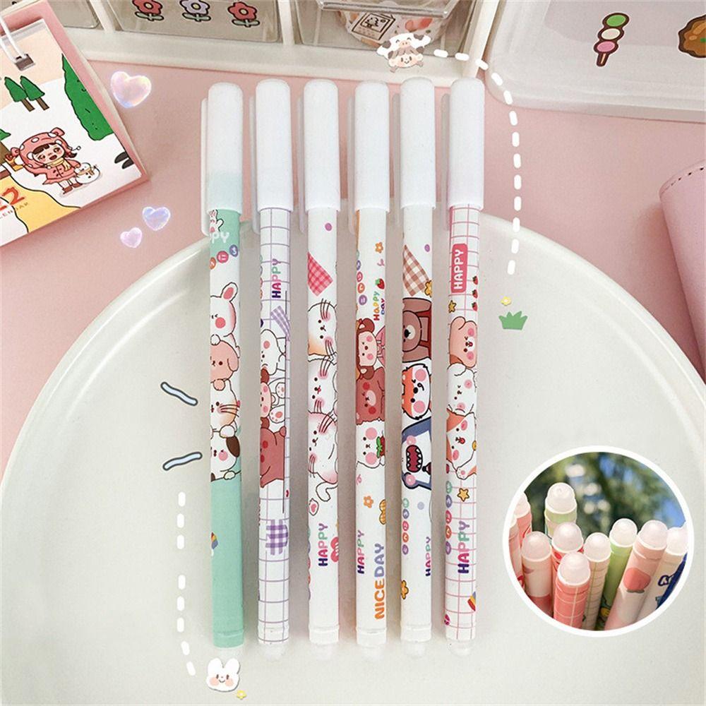 Washable Handle Press Pen Cartoons 0.5mm Erasable Pen Student Pen Neutral Erasable Pen Gel Pens