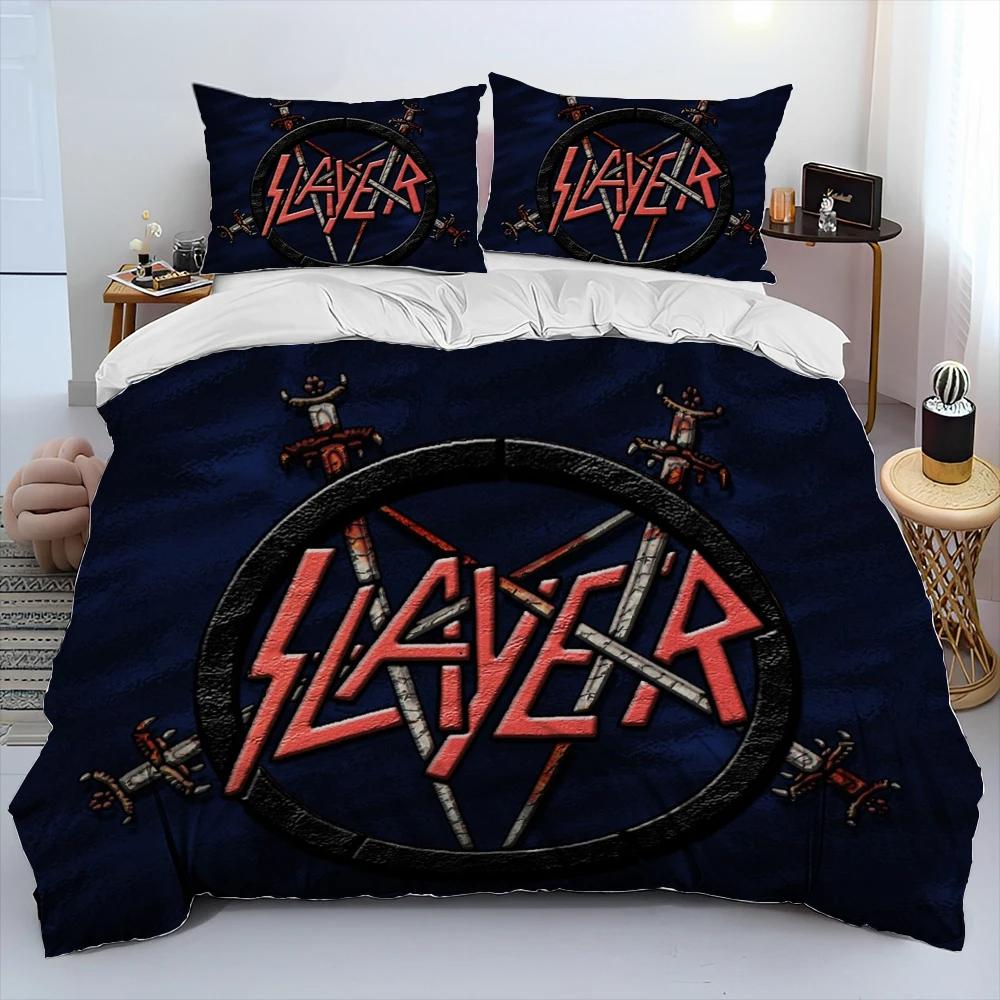 Slayer Heavy Metal Band Music Одеяло Постельное белье, пододеяльник Постельный комплект Одеяло Чехол Наволочка, King Queen Size Постельное белье Детский