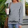 Women's Fashion Casual Round Neck Loose Long Sleeve Solid Color Sweatshirt