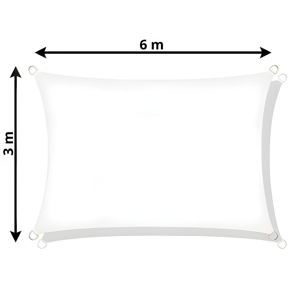 Shade sail awning uv 3x6 red garden sunshade premium