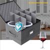 J1UL1N Wine Glass Storage Box 2-Pack With Stemware Dividers, Cases Featuring Sturdy Handle And Hard Shell For Glassware
