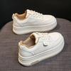 Popular Platform White Shoes Women's 2025 Spring New Versatile Platform Heightening Board Shoes Casual Shoes Muffin Sports Shoes