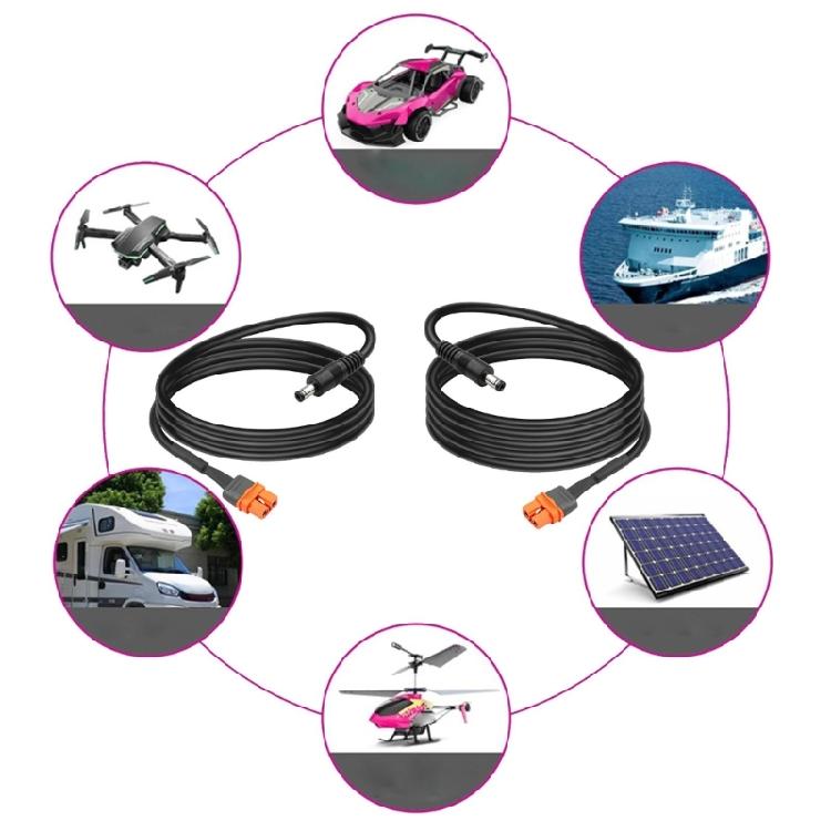 Кабель-переходник 2+1 pin для кабеля связи XT60if на DC5521 для подключения аккумуляторного блока