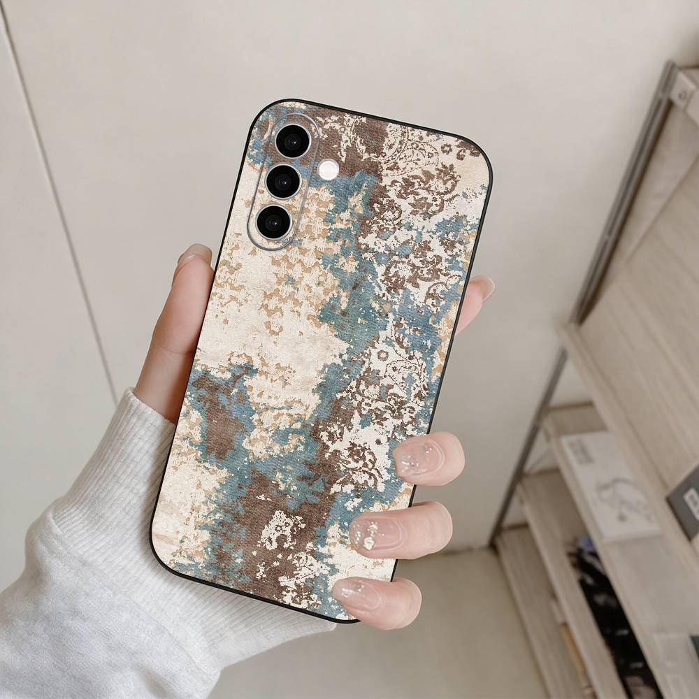 Ржавый чехол в индустриальном стиле для Samsung Galaxy A73, A72, A71, A70, A53, A52, A51, Другие Мягкая черная крышка
