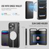 For iPhone 12 Pro 6.1 inch/iPhone 12 6.1 inch Case JEEHOOD J10  Compatible with MagSafe Leather Back Phone Cover with Detachable Card Holder Kickstand