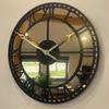 Metal wall clock black mirror gold 50cm