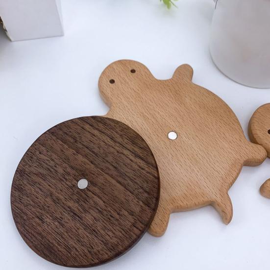 Wooden Turtle Coaster Heat Resistant Placemat for Drinks Anti-Scalding Pot Mat Reusable Table Mat Creative Party Accessory
