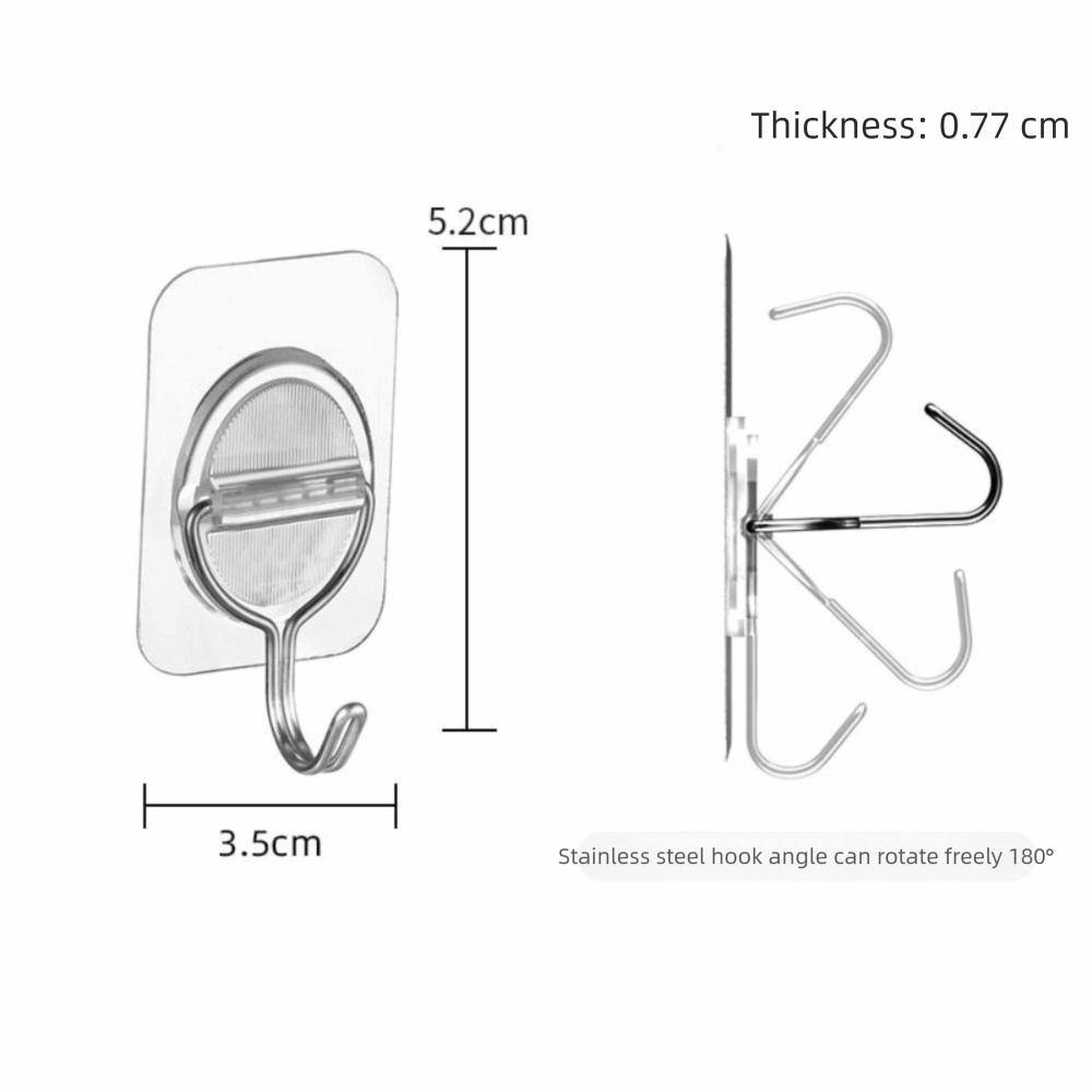 10PCS Transparent No Damage Hooks Heavy Duty Stick On Hooks Multi-Purpose Adhesive Wall Hooks Door