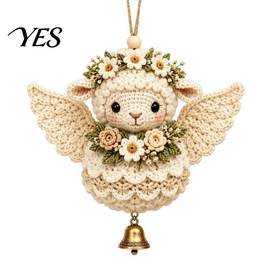 DIY Hanging Decoration Craft Crochet Animal Angel Ornament Kit, Yarn Pendant with Tutorials Christmas Tree Charm & Yarn, Cute Handmade for Adults