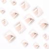 24pcs DIY Detachable Fake Nials Simple Glitter False Nails Foot Nails White Edge French