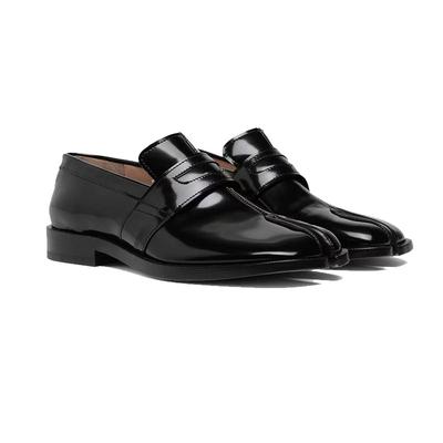 Обувь с раздельным носком Таби Лоферы женские Обувь на одинарной платформе женская Мягкая кожа Мягкая подошва Однотонные балетки Повседневная обувь