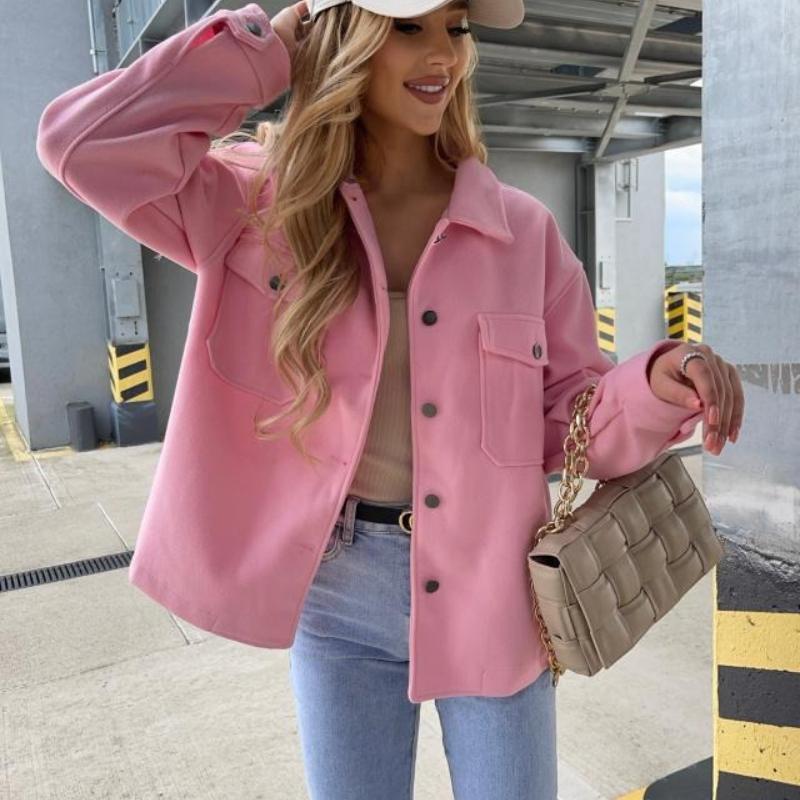 Женские тонкие толстые пальто с винтажным карманом на лацкане однобортные женские короткие пальто осень-зима модная женская верхняя одежда