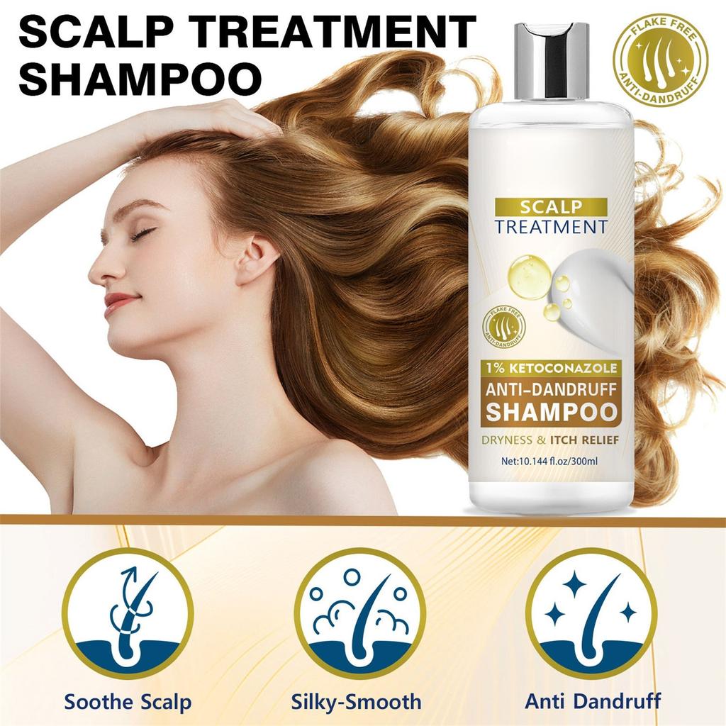 Refreshing Oil Control Shampoo, Soothing Scalp Deep Clean Moisturizing Shampoo 300ml