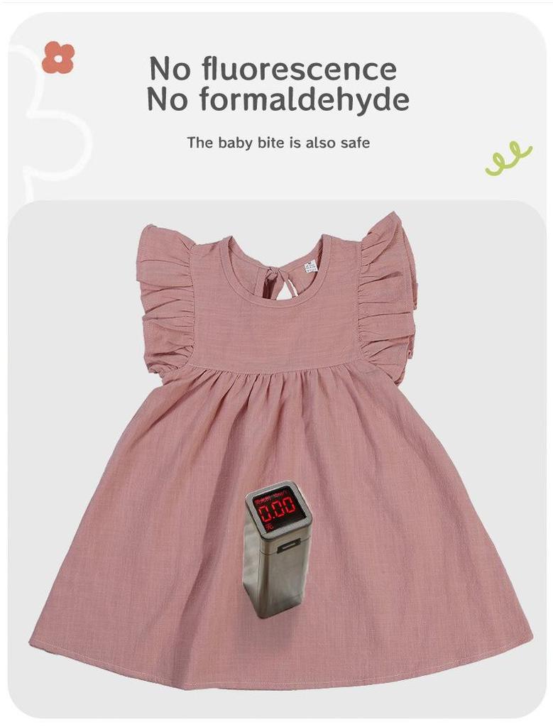 Платье принцессы с рукавами-крылышками для девочек, однотонное, с завязкой на воротнике сзади