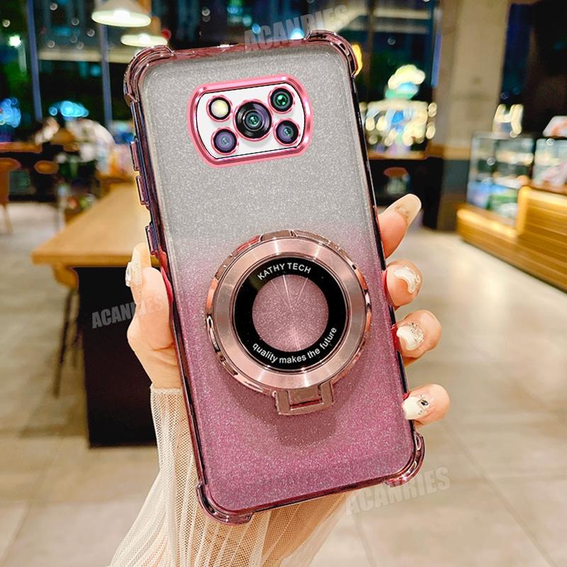 Pocox3pro Роскошный чехол-держатель с покрытием для Xiaomi Mi Poco X3 Pro X3pro Pocox3 Nfc противоударный защитный силиконовый чехол-подставка Poko X 3