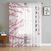 Розовые прозрачные шторы Dream Cherry Blossom для девочек, детей, спальни, кухни, оконные шторы, украшение для дома