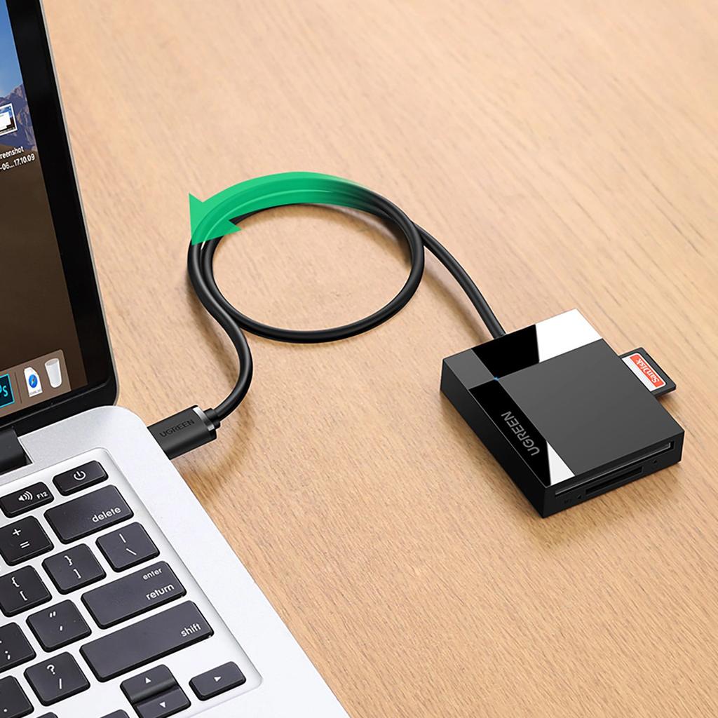 Ugreen Usb 3.0 Sd/Micro Sd/Cf/Ms Memory Card Reader Black (30231)