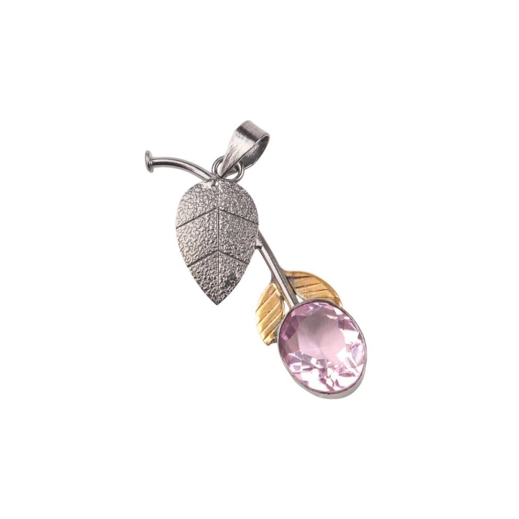 Pink Morganite Gemstone 925 Fine Silver Handmade Pendant Jewelry Bridesmaid Gift PP-55-11