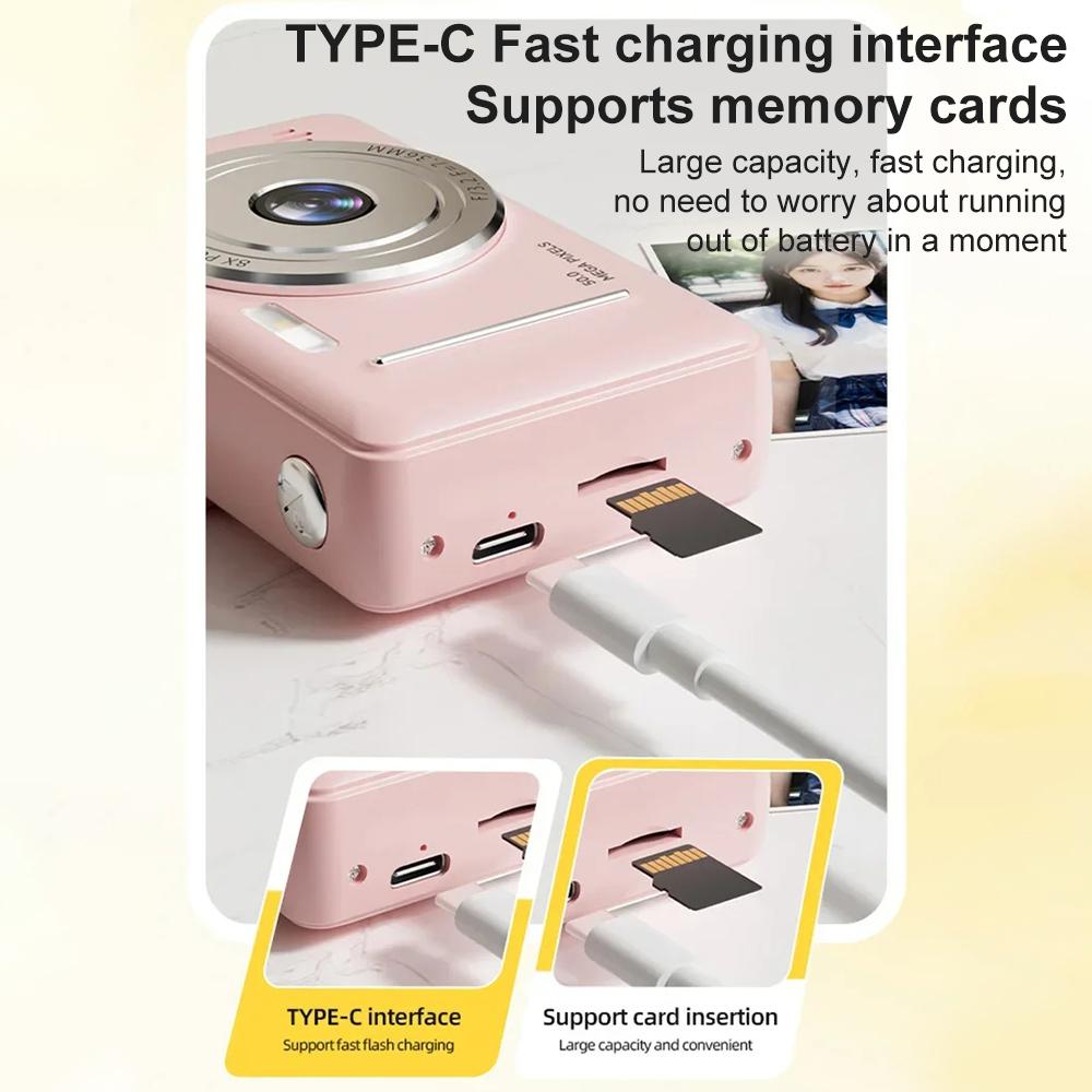4k Digital Camera Retro CCD Portable Camera 50 Million Pixels Auto Focus Entry-level Camera Dual Camera LED Flash Student Camera