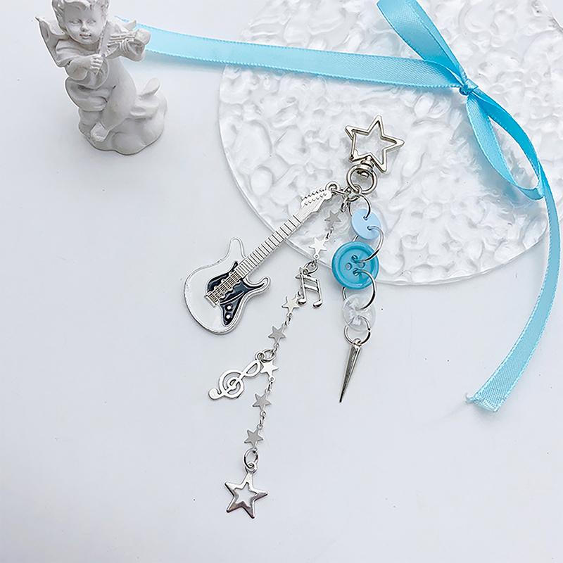 Портативные ретро-гитарные звездные брелоки, прочные гитарные брелки, подвесные брелоки, милые украшения для рюкзака, аксессуары