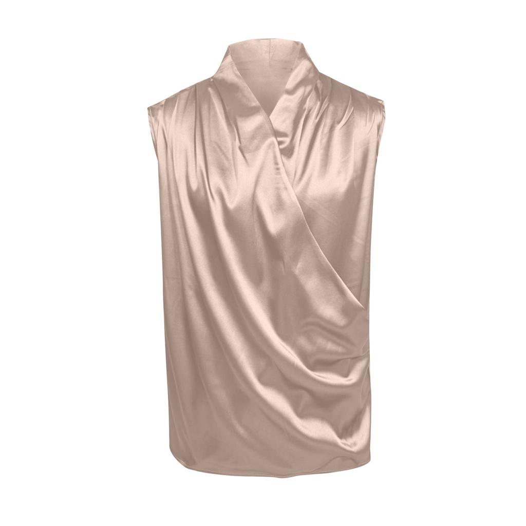 Женский топ-майка без рукавов с плиссировкой