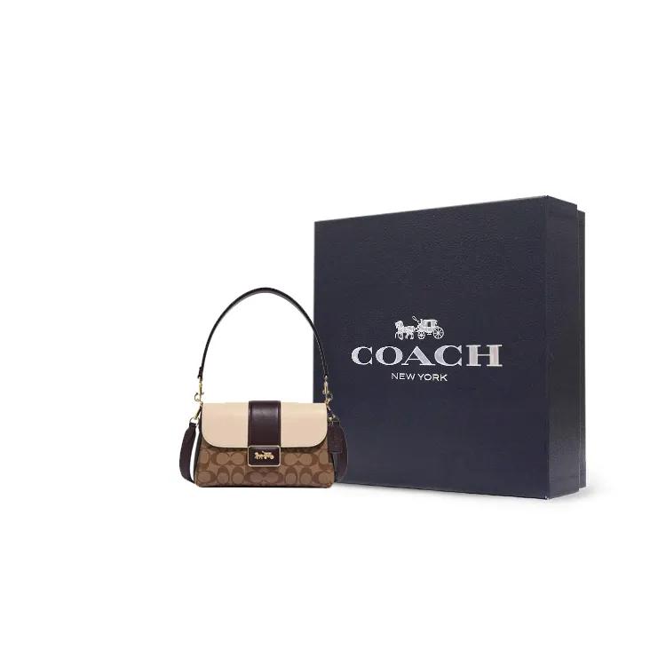 COACH Grace Artificial Leather Shoulder Bag Medium Women's Brown Multicolor (Unisex) Shoulder Bags CC066 IMUPM