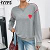 Women's Fashion Casual Spring Autumn Love Letter Print Long Sleeve O-Neck Blouses & Shirts