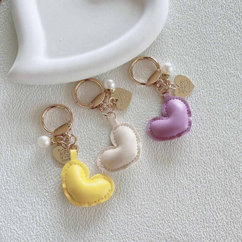 Love Pendant Love Keychain PU Leather Bag Pendant Cute PU Leather Hanger Car Accessory