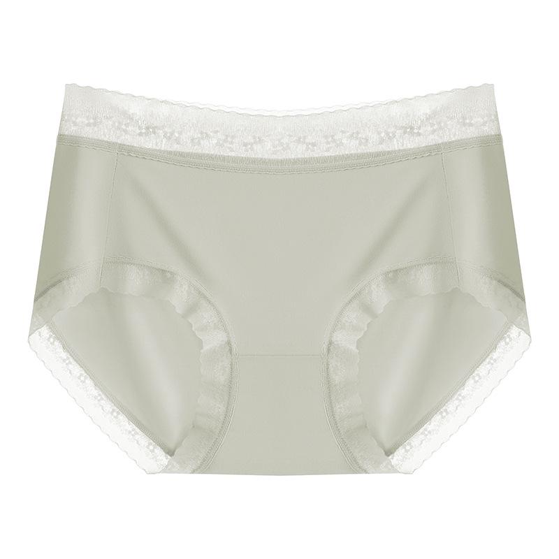 Breathable Low-Waist Ice Silk Women's Lace Briefs - Seamless, Invisible, Antibacterial, Sexy, Polylactic Acid