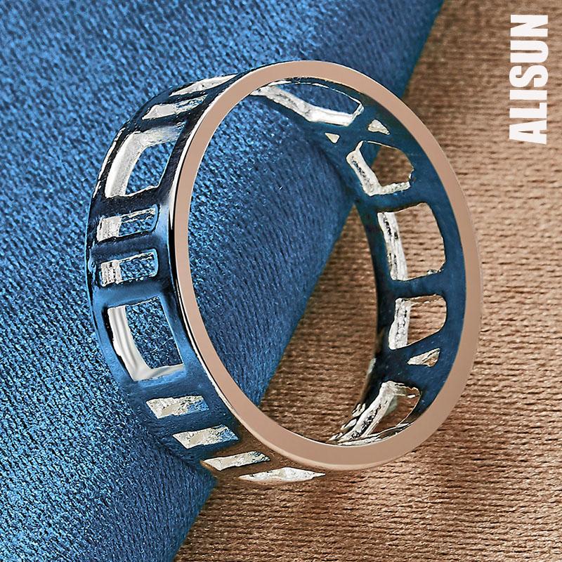 Кольцо из стерлингового серебра 925 пробы с полыми римскими цифрами, модные свадебные украшения