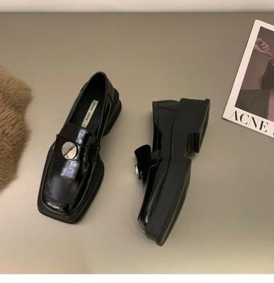 Туфли-лоферы на платформе и каблуке для женщин Лолита Контрастные цветные туфли-лодочки Женские кожаные туфли без застежек на толстом каблуке в британском стиле для женщин