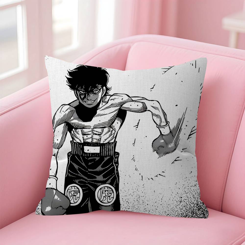 Cool HHajime No Ippo Comics Pillow Covers Cartoon Sofa Decorative Home Doublesided Printing Short Plush Cute Cushion Cover