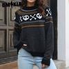 Женская мода, повседневные свободные свитера с призрачным принтом, осень-зима, с длинным рукавом и круглым вырезом