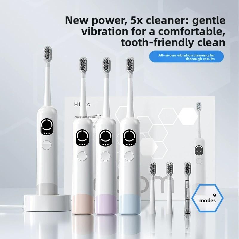 Cepillo de dientes eléctrico recargable con vibración suave para limpieza profunda y cuidado bucal
