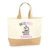 Sac cabas - PLANETEE - Emmanuelle Bas les pattes Licorne - Jute imprimé en France - Coton &amp; toile de jute - Grande contenance