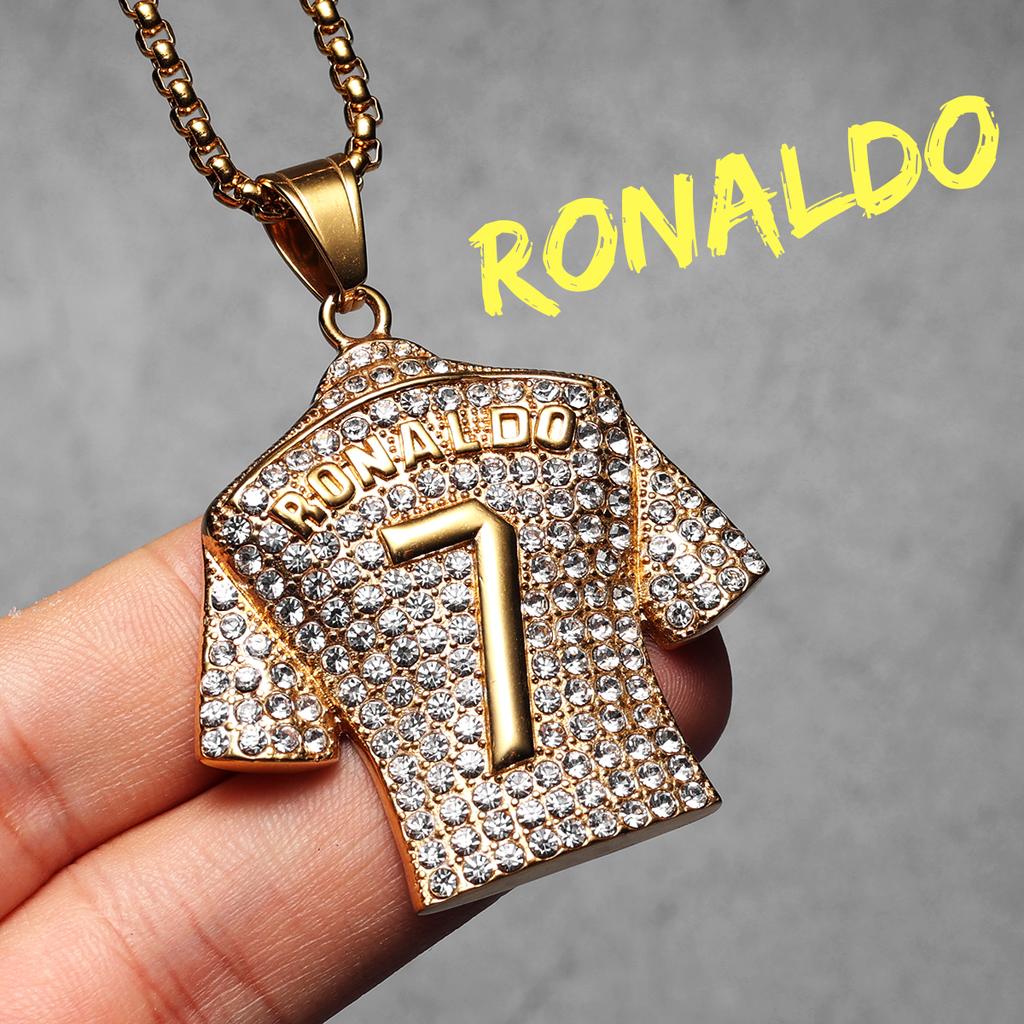 Messi Cristiano Ronaldo Neymar Haaland Football Jersey Man Necklaces Stainless Steel Pendant Chain Jewelry Gift Wholesale
