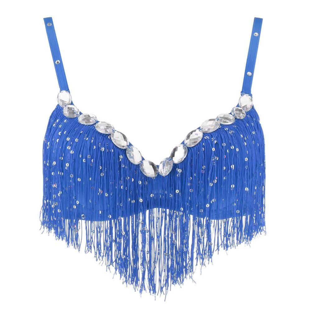 Сценический танцевальный костюм с кисточками, пайеточный бюстгальтер для танца живота, сценический топ, бюстгальтер-халтер