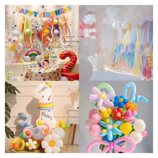 100Pcs Clear 260 Balloons Thickening Latex Long Balloons for Animals Modeling Birthday Wedding Party Accessory