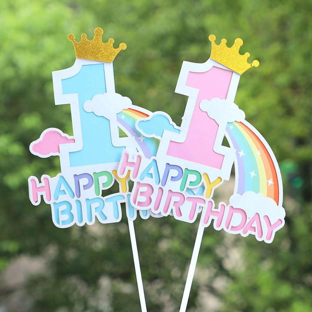 2/5Pcs Lovely Balloon Cake Topper Cute Cupcake Decor New Baking Cake flags tag