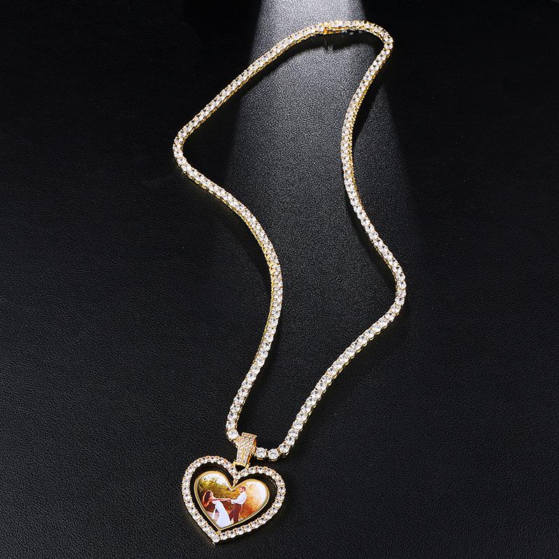 Кулон-ожерелье Dianyi Jewelry с двусторонней вращающейся фоторамкой
