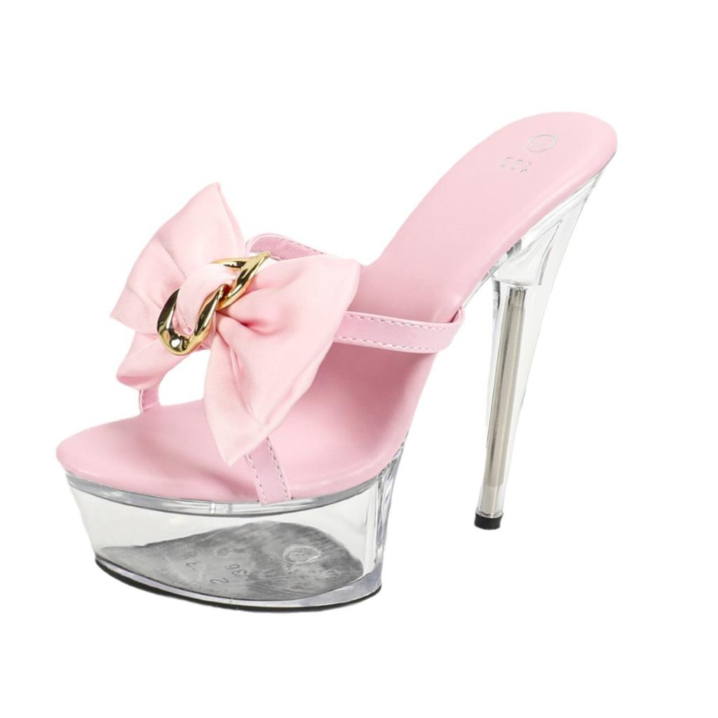 Женские туфли-стилеты Модель автомобиля Ночной клуб Высокие каблуки Высокая обувь Подиум Pole Dance Бант Кристальные сандалии LFD-190-Q5