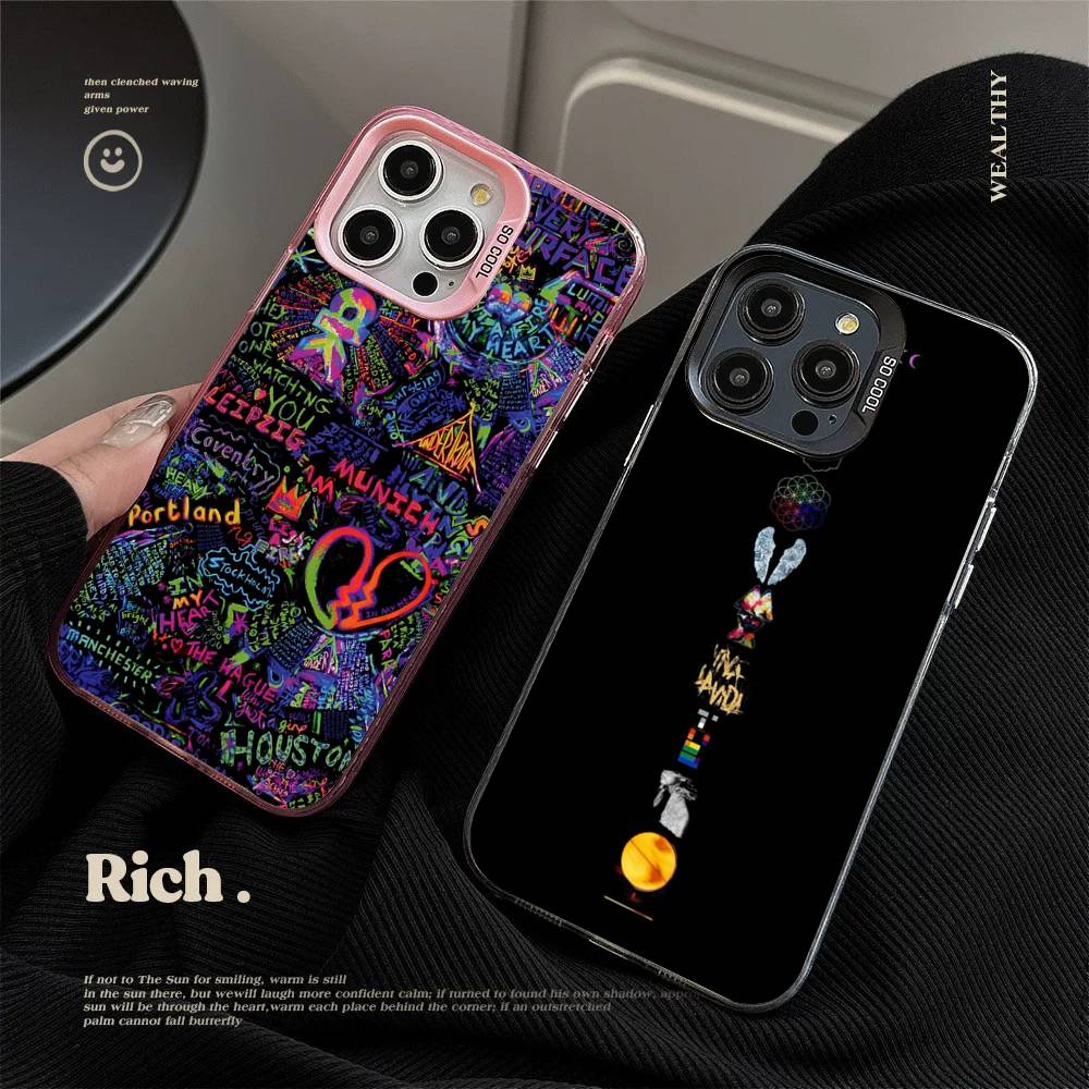 Moon Music Coldplay Band Phone Cases For IPhone 17 16e 15 14 13 12 11 Plus Pro Max ProMax Colorful Covers