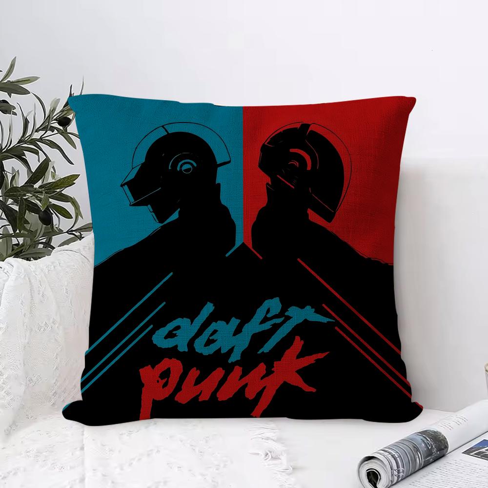 Крутая наволочка Dafts Punks Дышащая льняная наволочка для подушки Безопасная для кожи Домашний декор Наволочка на молнии