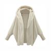 Winter Solid Long Sleeve Jackets 2023 Hooded Loose Plush Coats Large Cardigan Clothes For Women Female Bat Sleeve Clothing 23973