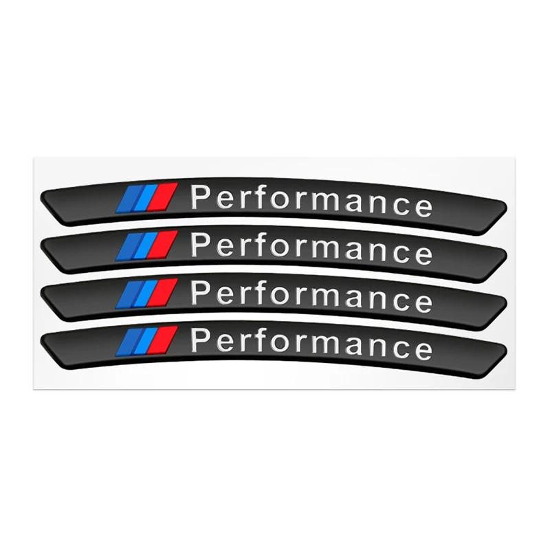 4pcs Car Wheel Hub Stickers Auto Tire Rim Decorative Accessories For BMW 1 3 5 7 Series M Performance M M3 M5 X1 X2 X3 X4 X5 MRY7