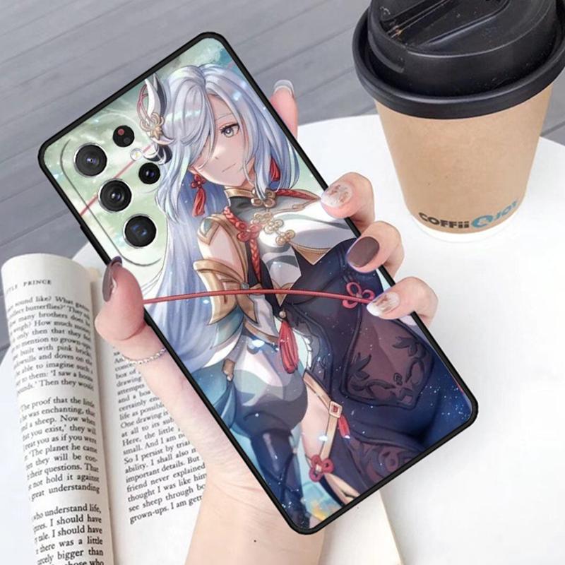 Чехол для телефона Genshin Anime Шэньхэ Чехол Для Samsung Galaxy S24 S25 Ultra S21 S22 Ultra S10E Note 10 Plus Note 20 FE S23
