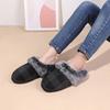 Fashion Faux Fur Plush Slippers for Women 2025 Closed Toe Keep Warm Fur Slippers Woman Comfort Soft Sole Non-Slip Cotton Padded Shoes